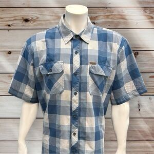 Orvis Blue White Plaid Short Sleeve Men’s Outdoors Vented Shirt Size XXL 2XL